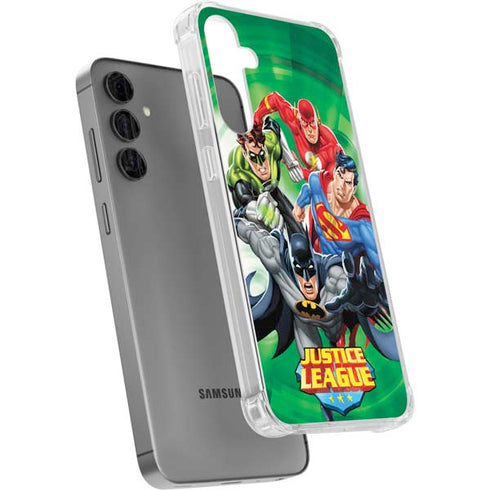 Justice League Team Power Up Green Galaxy S24 Plus Clear Case
